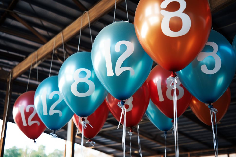 Birthday balloons with numbers