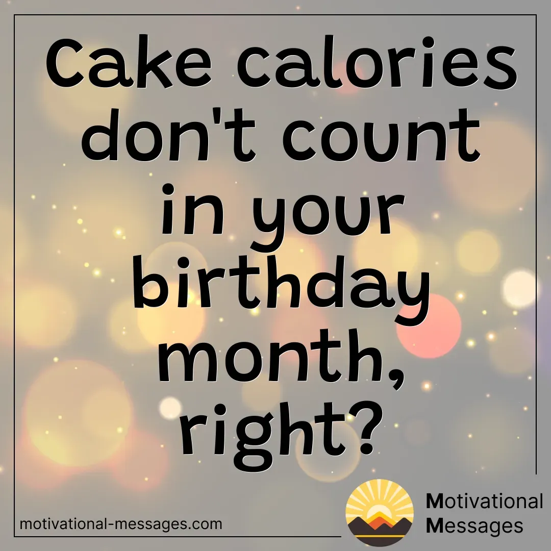 Cake Calories Birthday Month Card