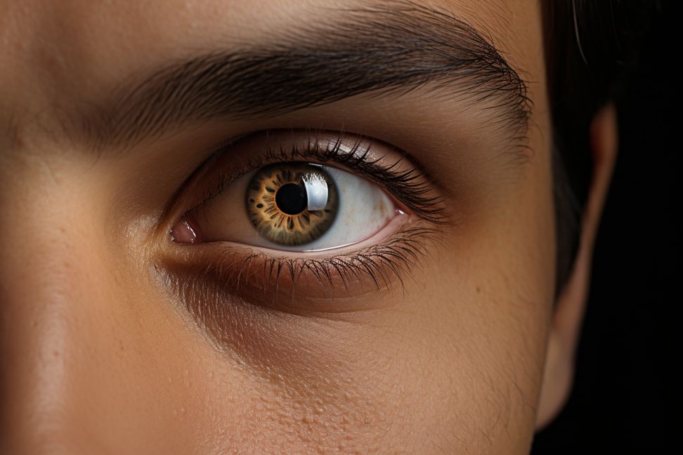 Close-up of striking brown eyes