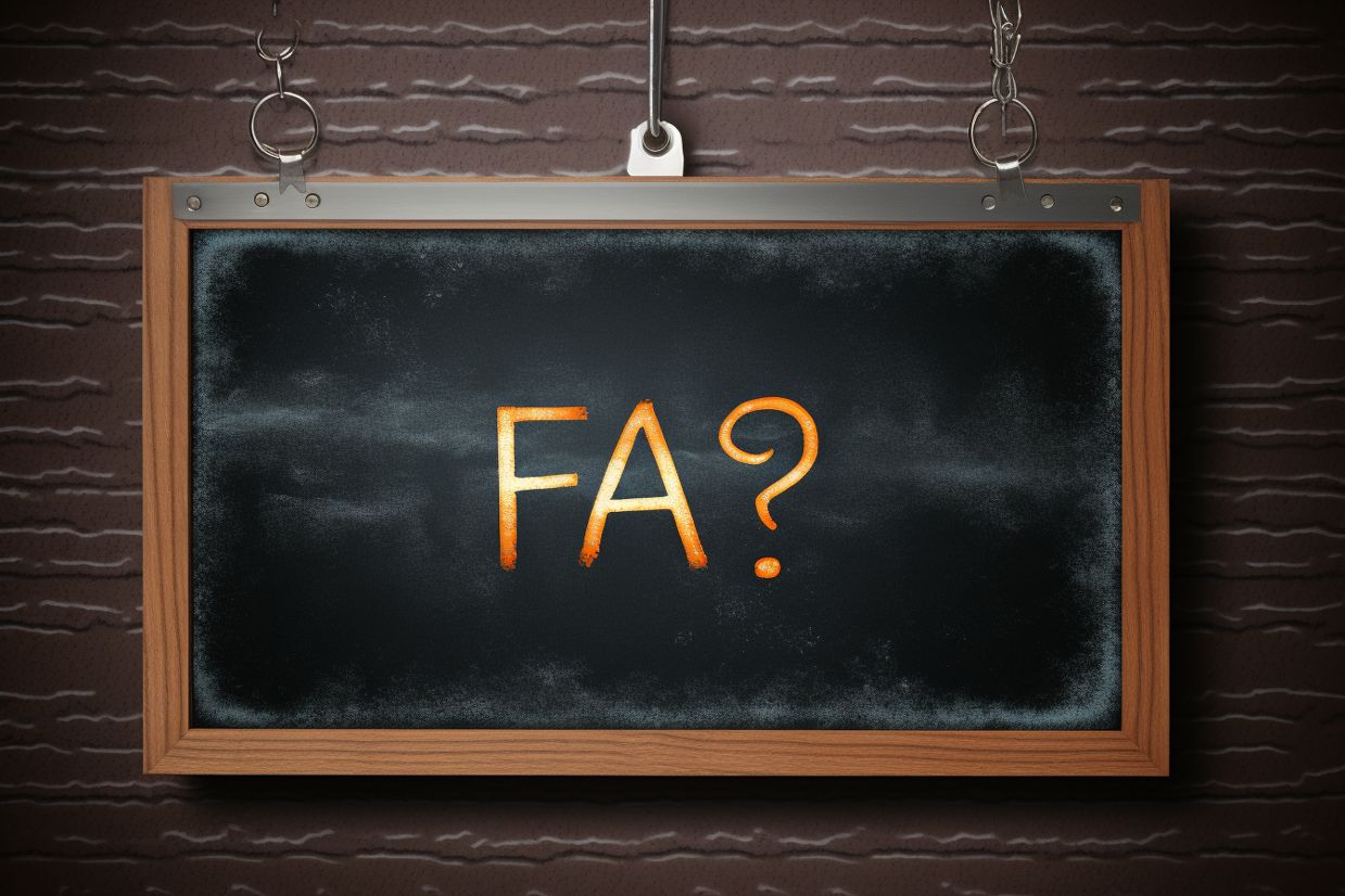 FAQ sign on a chalkboard