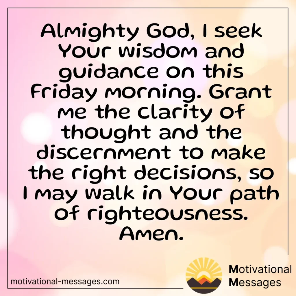 friday wisdom prayer