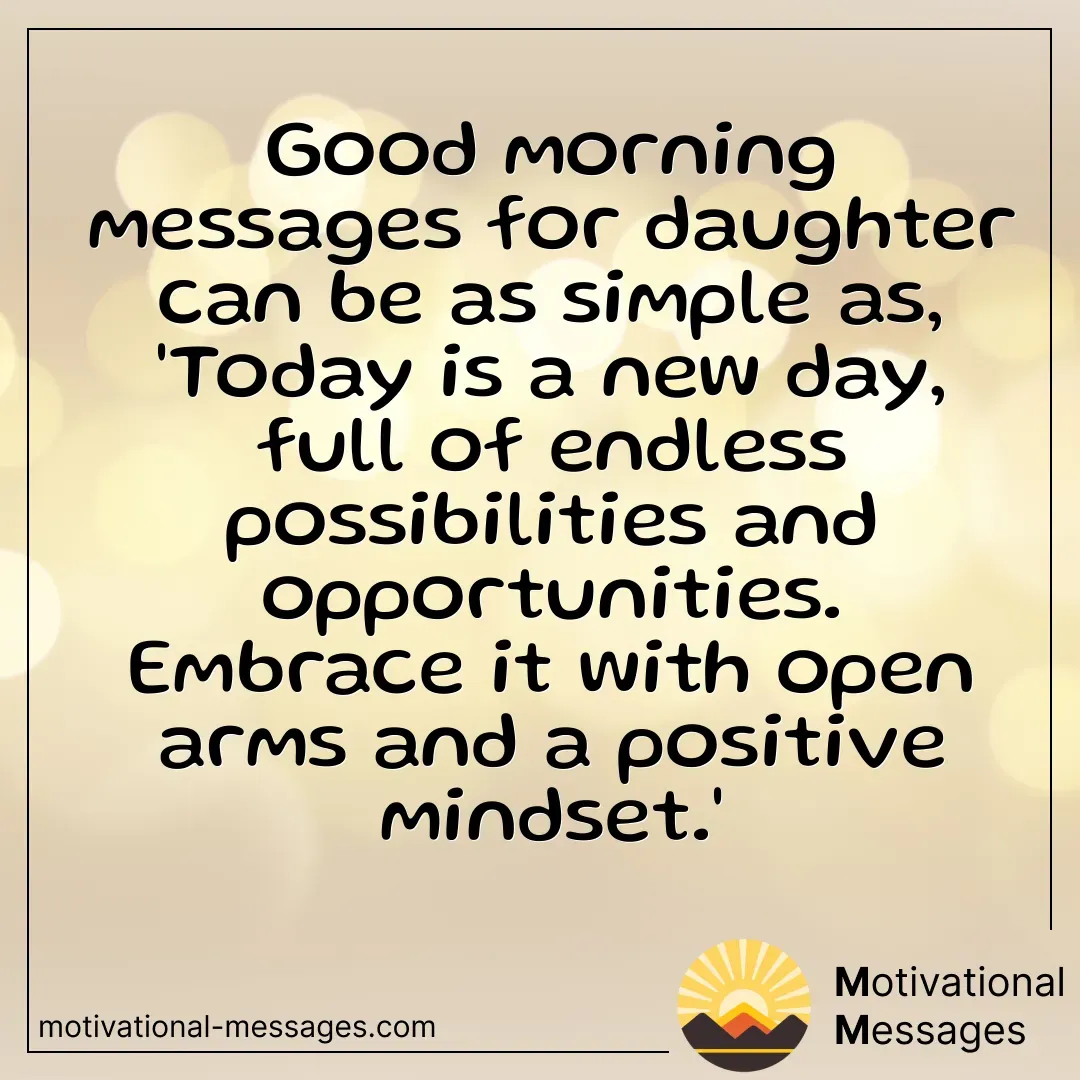 Good Morning Messages for Daughter Card