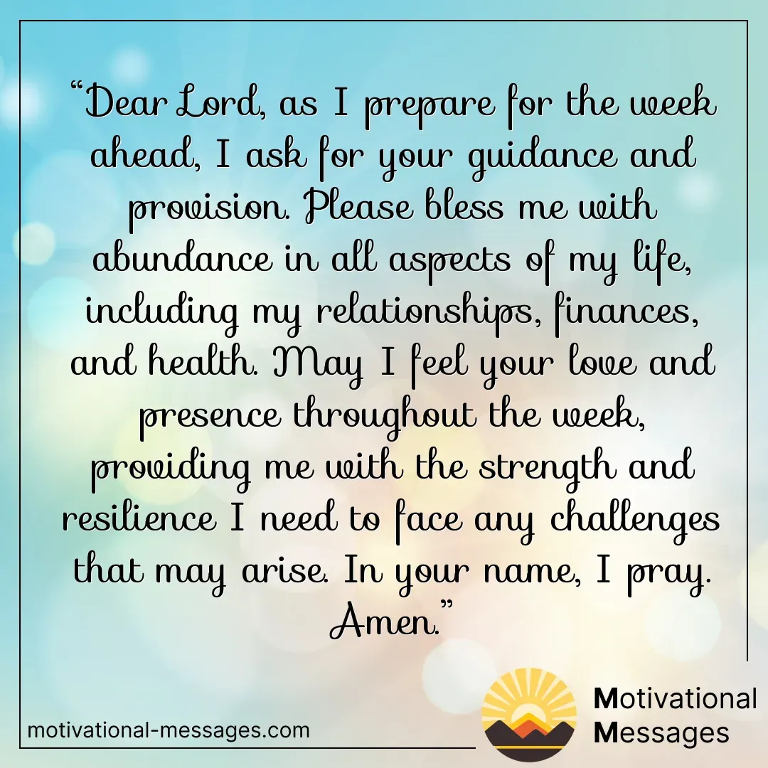 Guidance and Provision Blessing Card