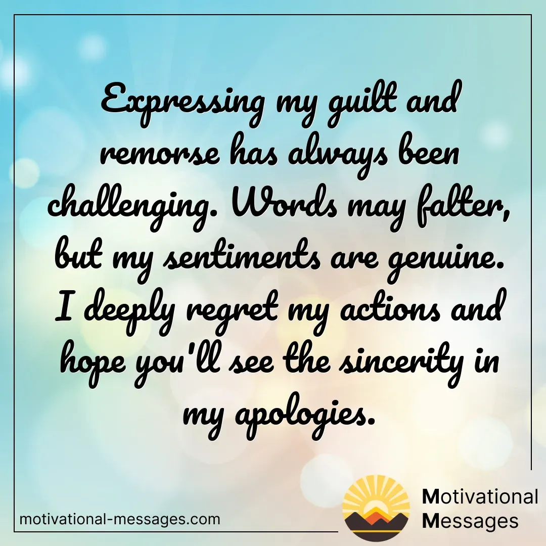 Guilt and Remorse Apologies Card