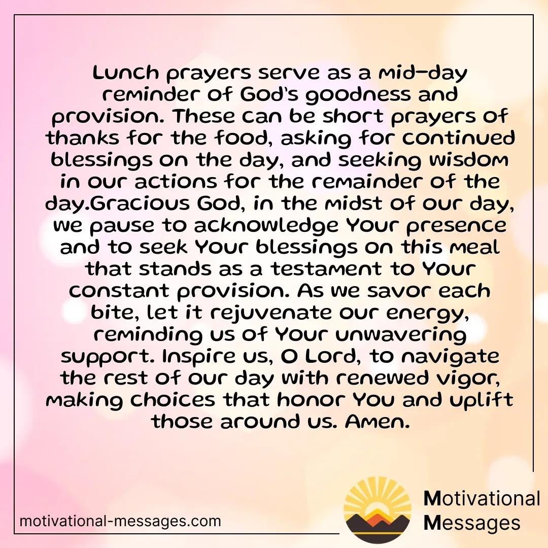 Lunch Prayers and Blessings Card
