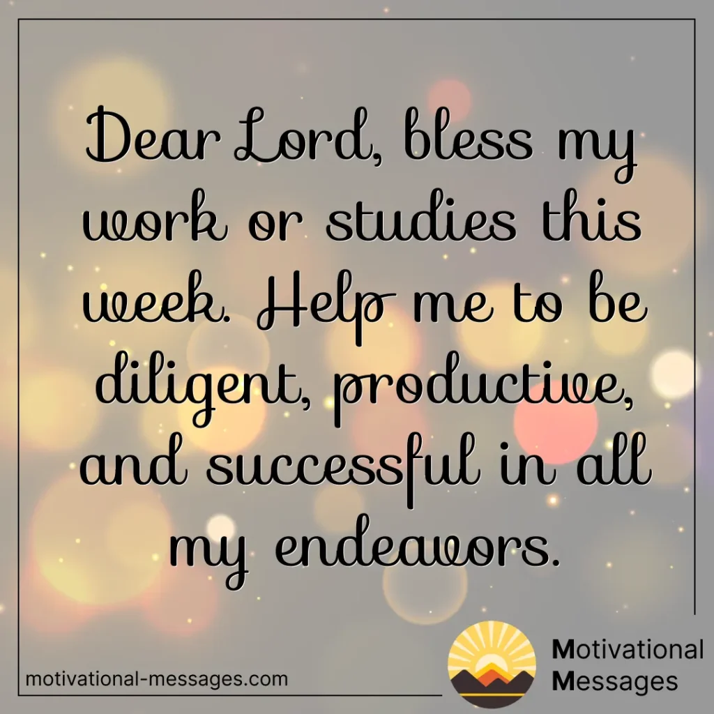 Monday Work and Studies Blessing