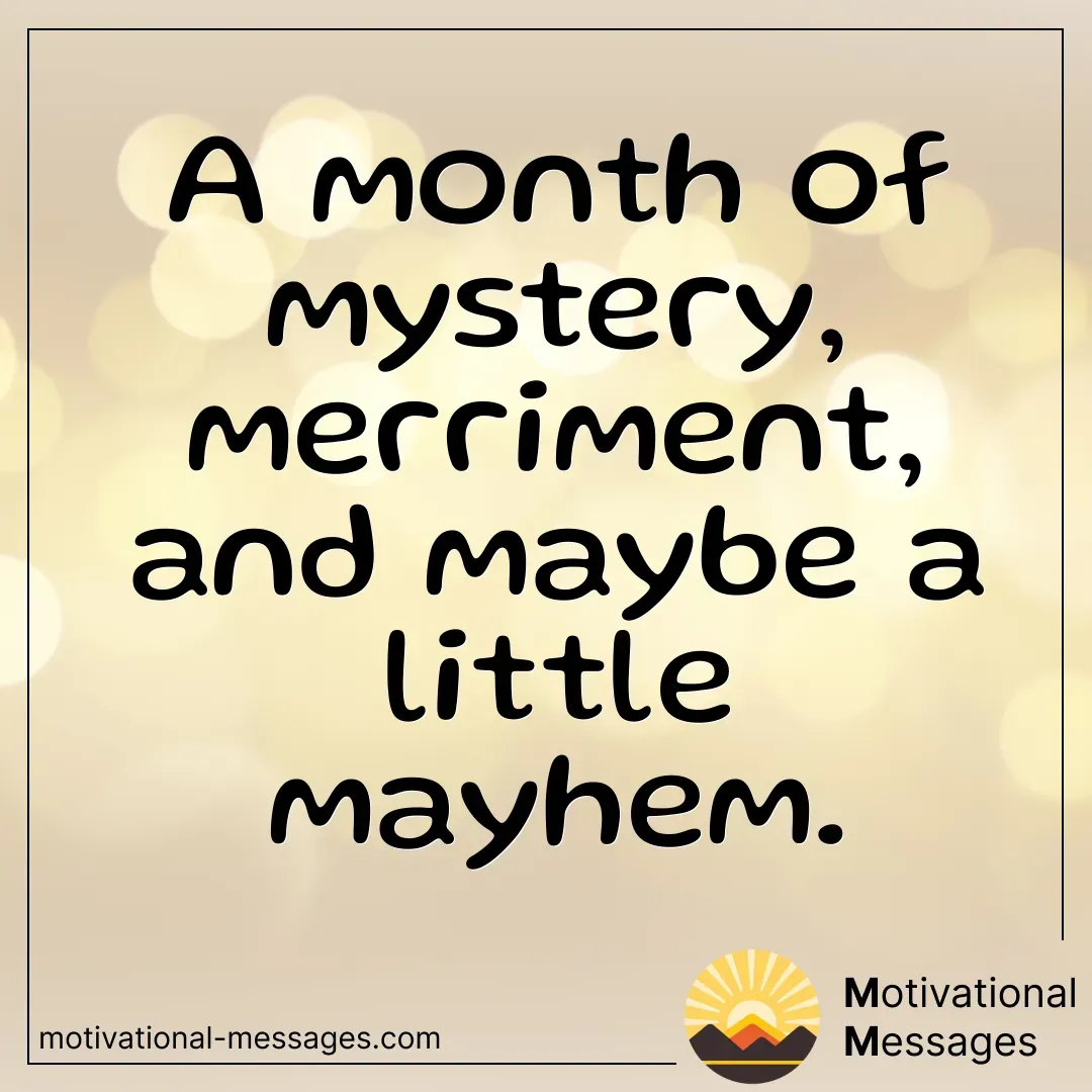 Month of Mystery, Merriment, and Mayhem Card