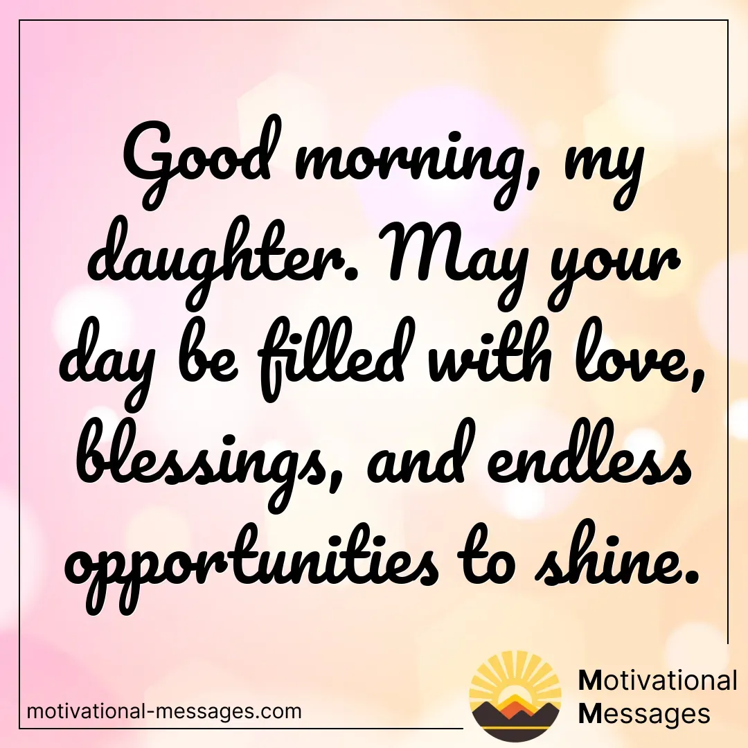 Morning Blessings for Daughter Card
