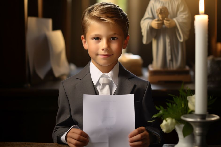 Personalized First Communion card and gift