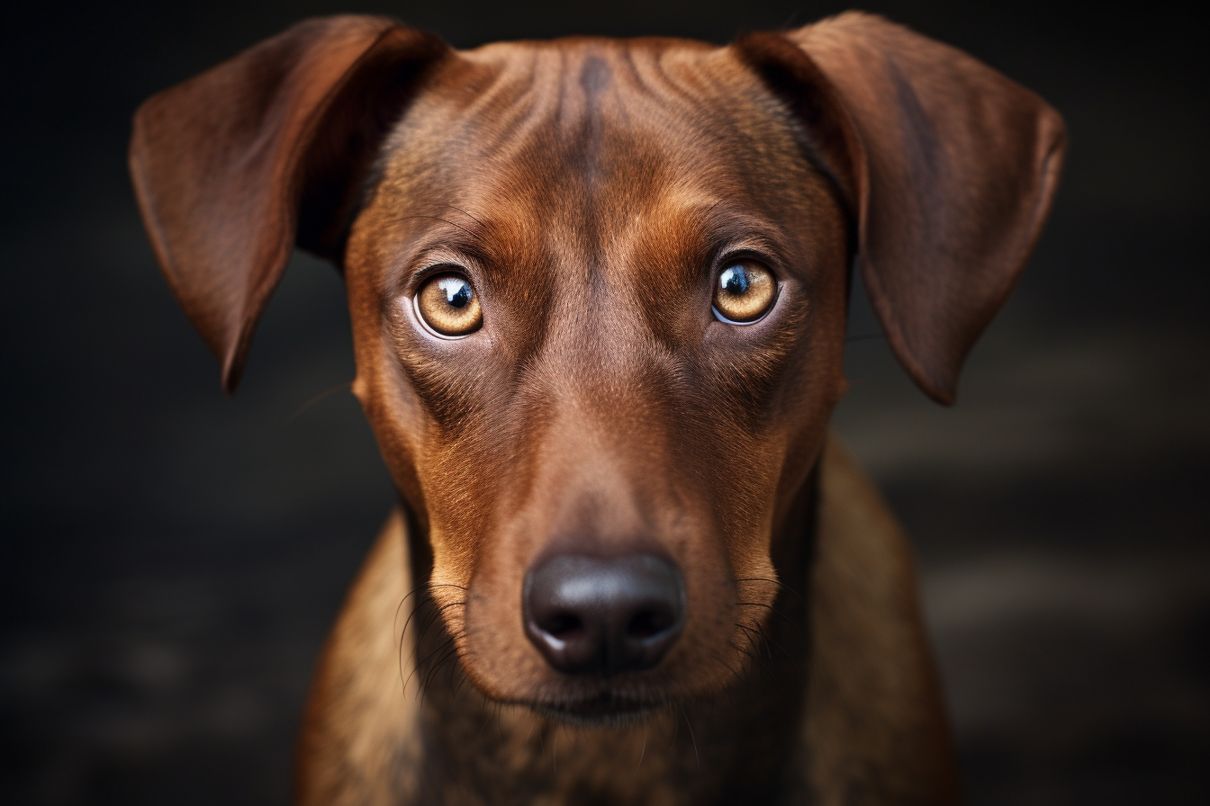 Photo of a dog with expressive eyes