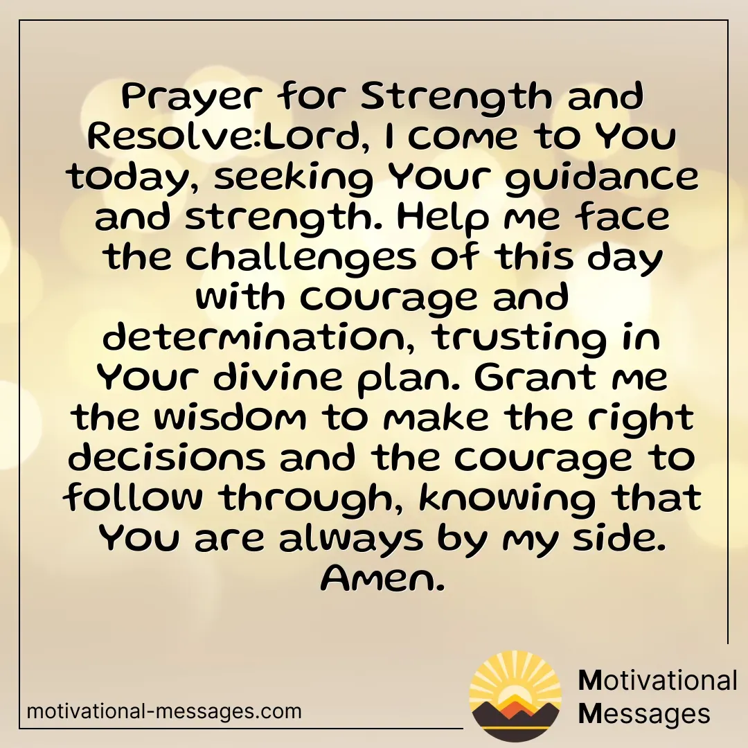 Strength and Resolve Prayer Card