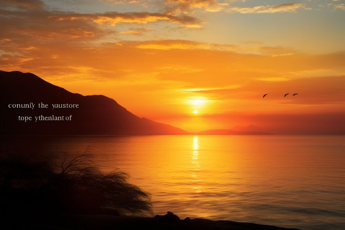 Sunrise with inspirational quote