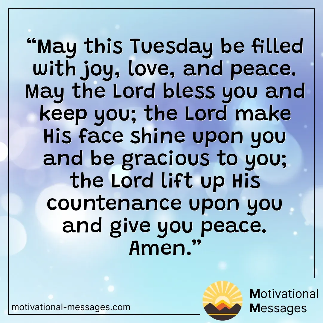 Tuesday Joy Love Peace card