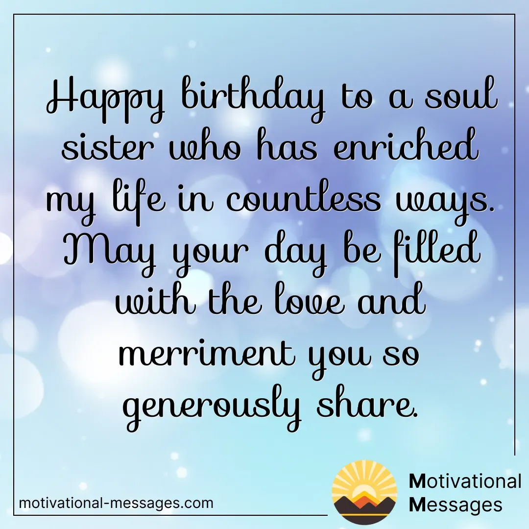 Happy Birthday Soul Sister Card