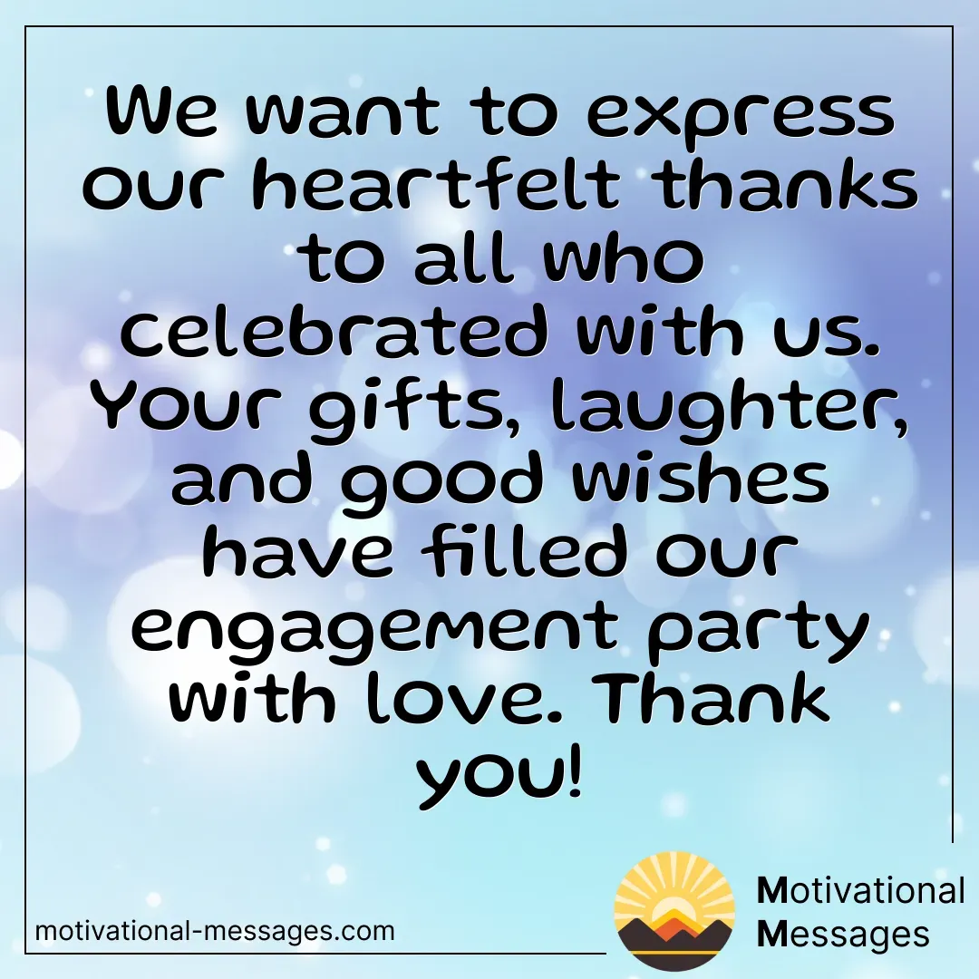Heartfelt Thanks Engagement Party Card