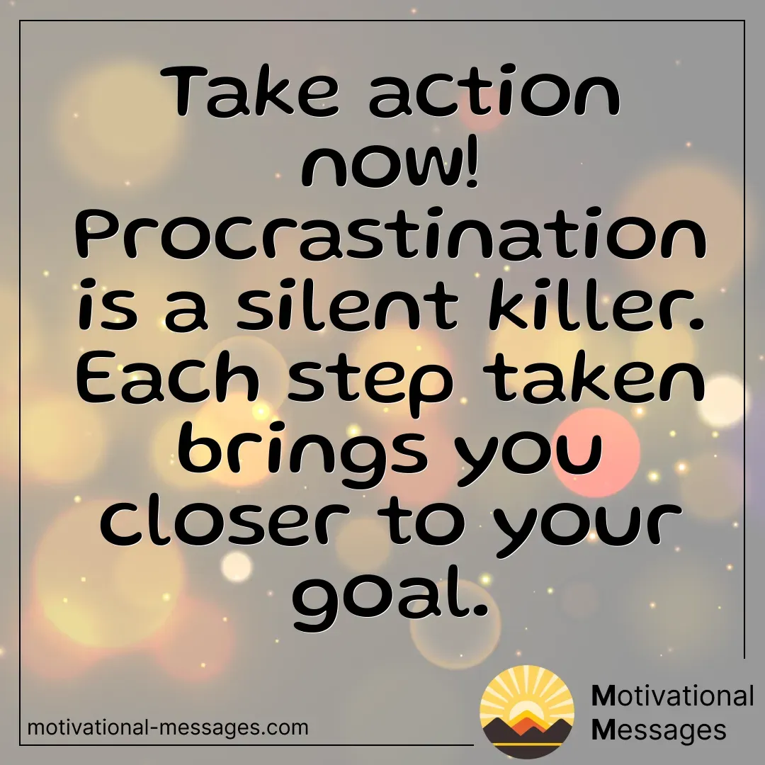 Take Action Procrastination Quote Card