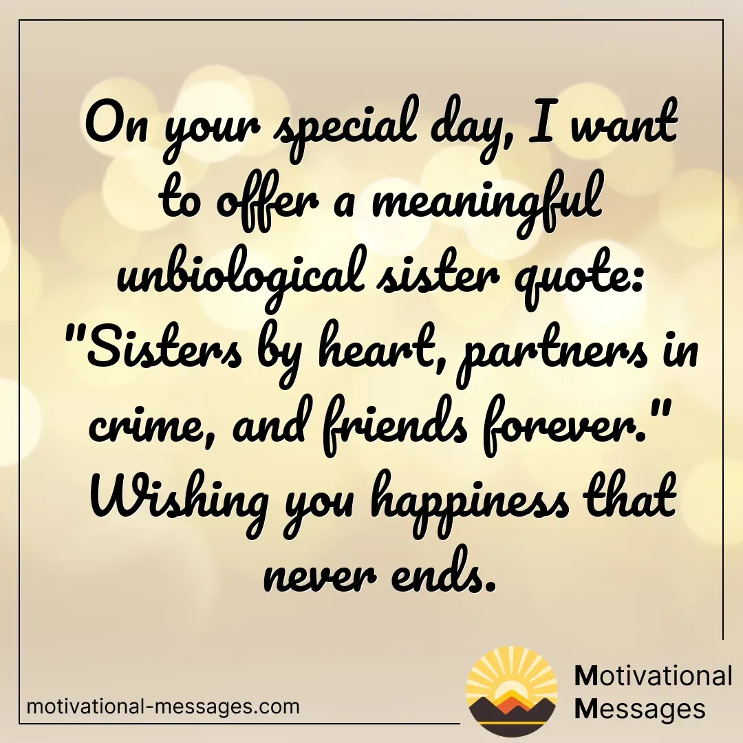 Unbiological Sister Quote Card