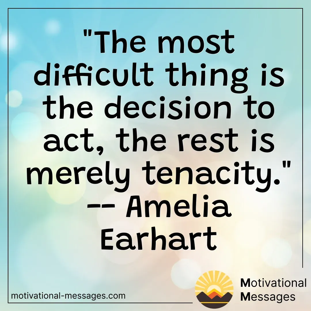 Decision to Act Tenacity Quote Card