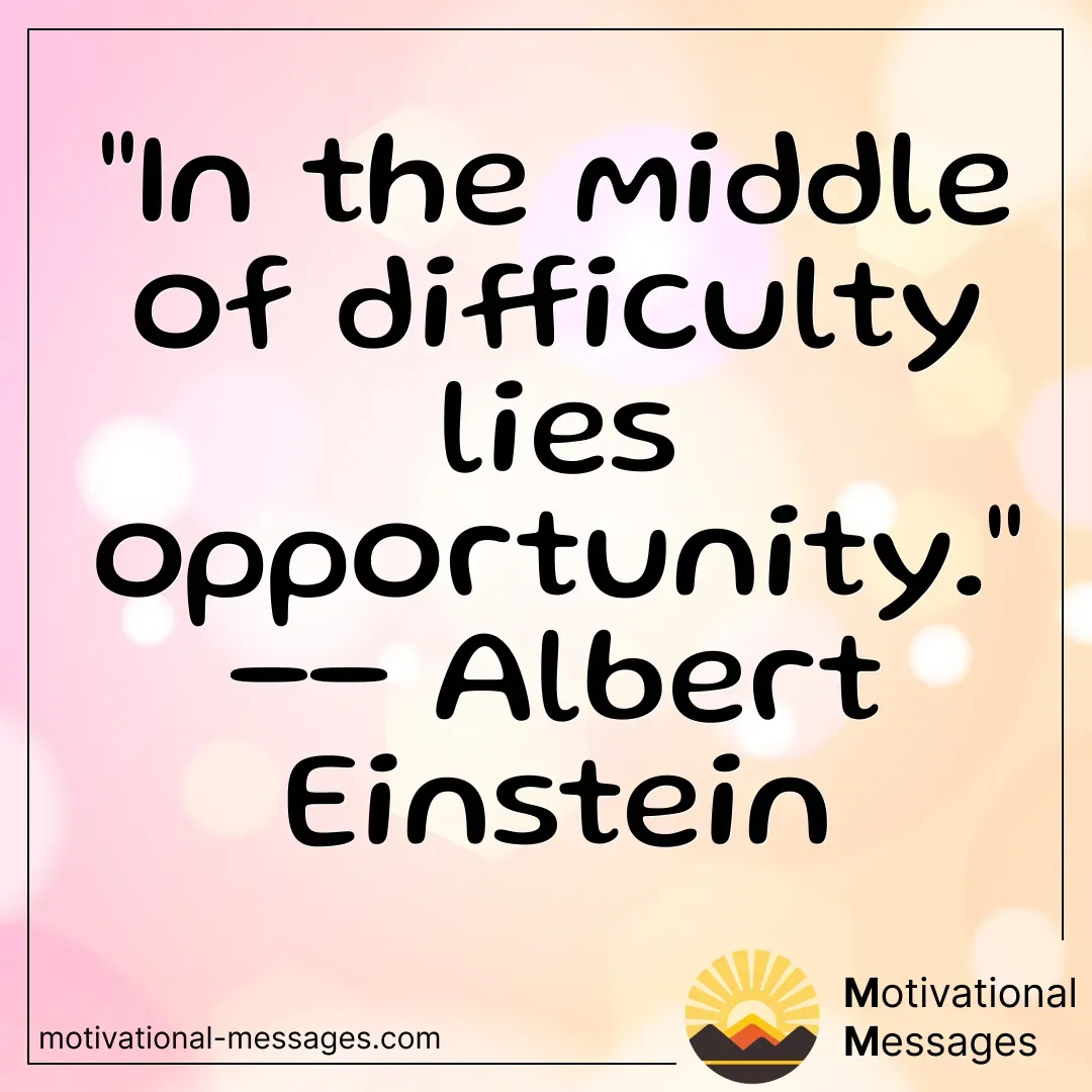 Difficulty and Opportunity Quote Card