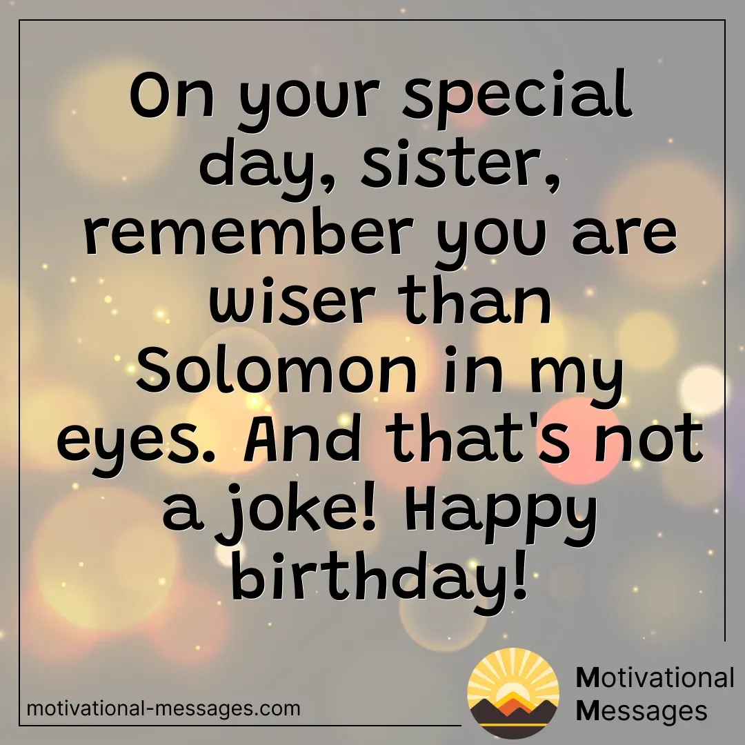 Special Day Sister Wiser Birthday Card