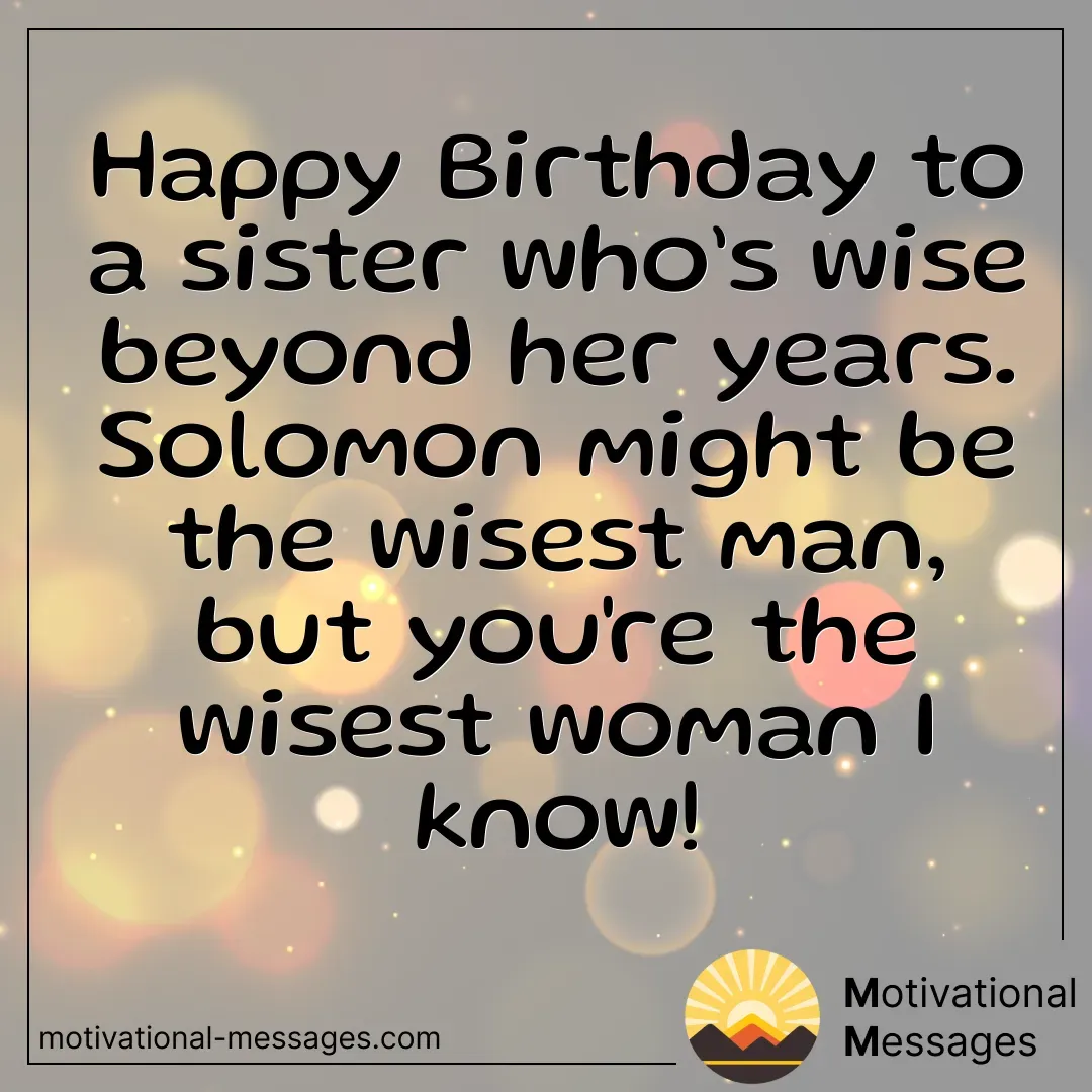 Wise Birthday Sister Card