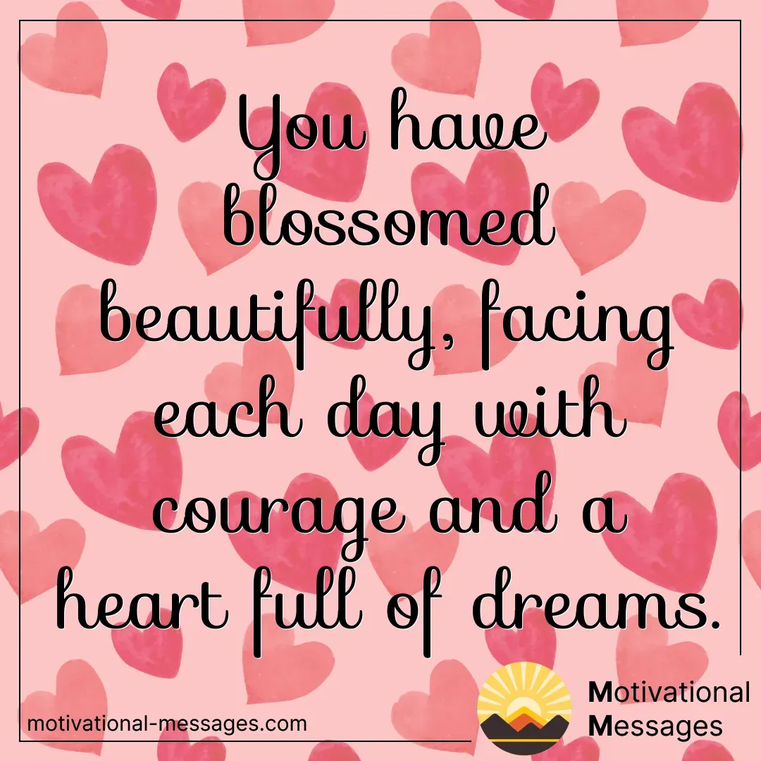 Blossomed with Courage and Dreams Card