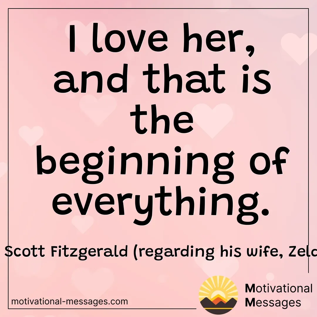 Love is the Beginning of Everything - F. Scott Fitzgerald Quote Card