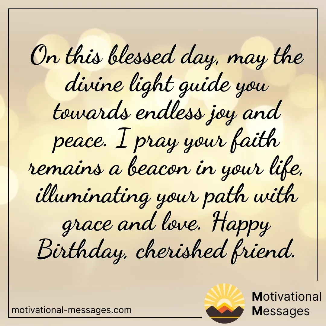 Divine Light of Joy and Peace Birthday Card