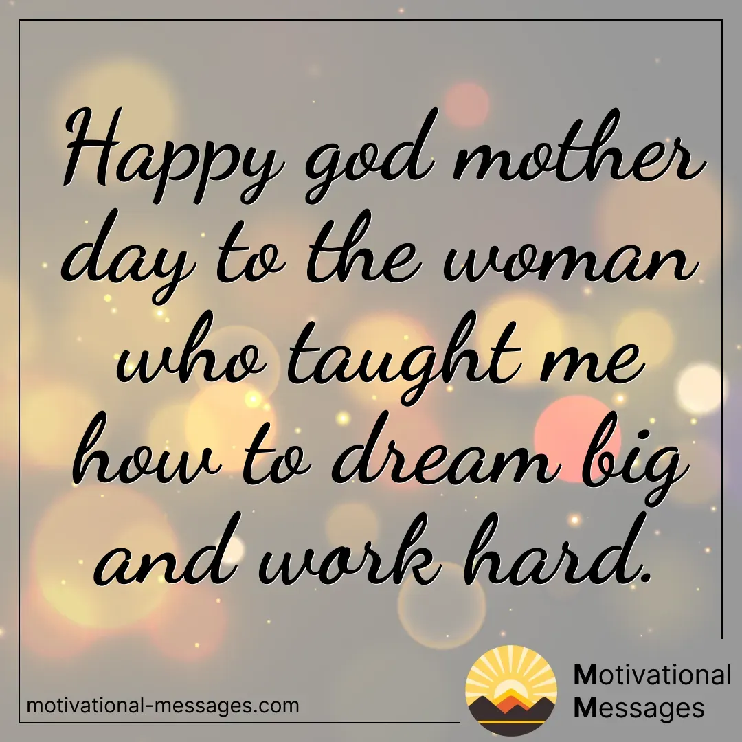 Happy God Mother Day - Dream Big and Work Hard Card