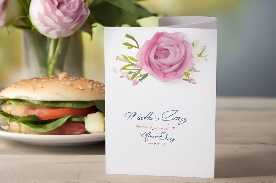 Mother’s Day card with an invitation for a personal meet-up