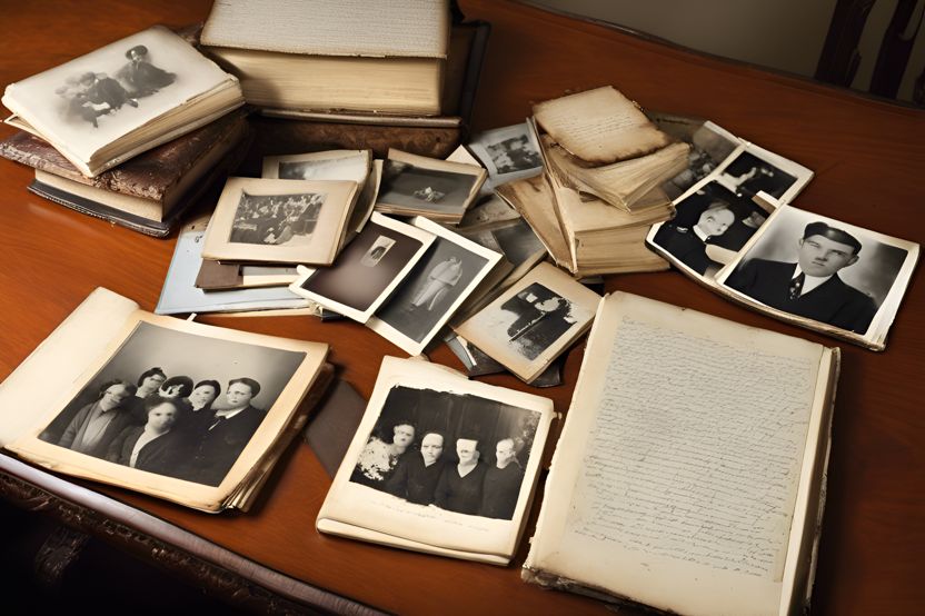 Old family photo albums and letters