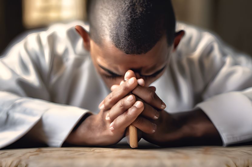 Person in prayer