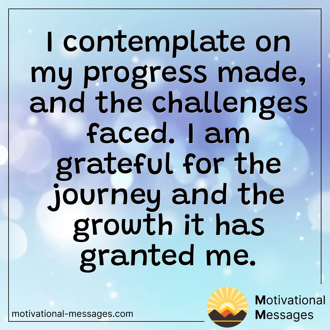 Progress, Challenges, and Gratitude Card