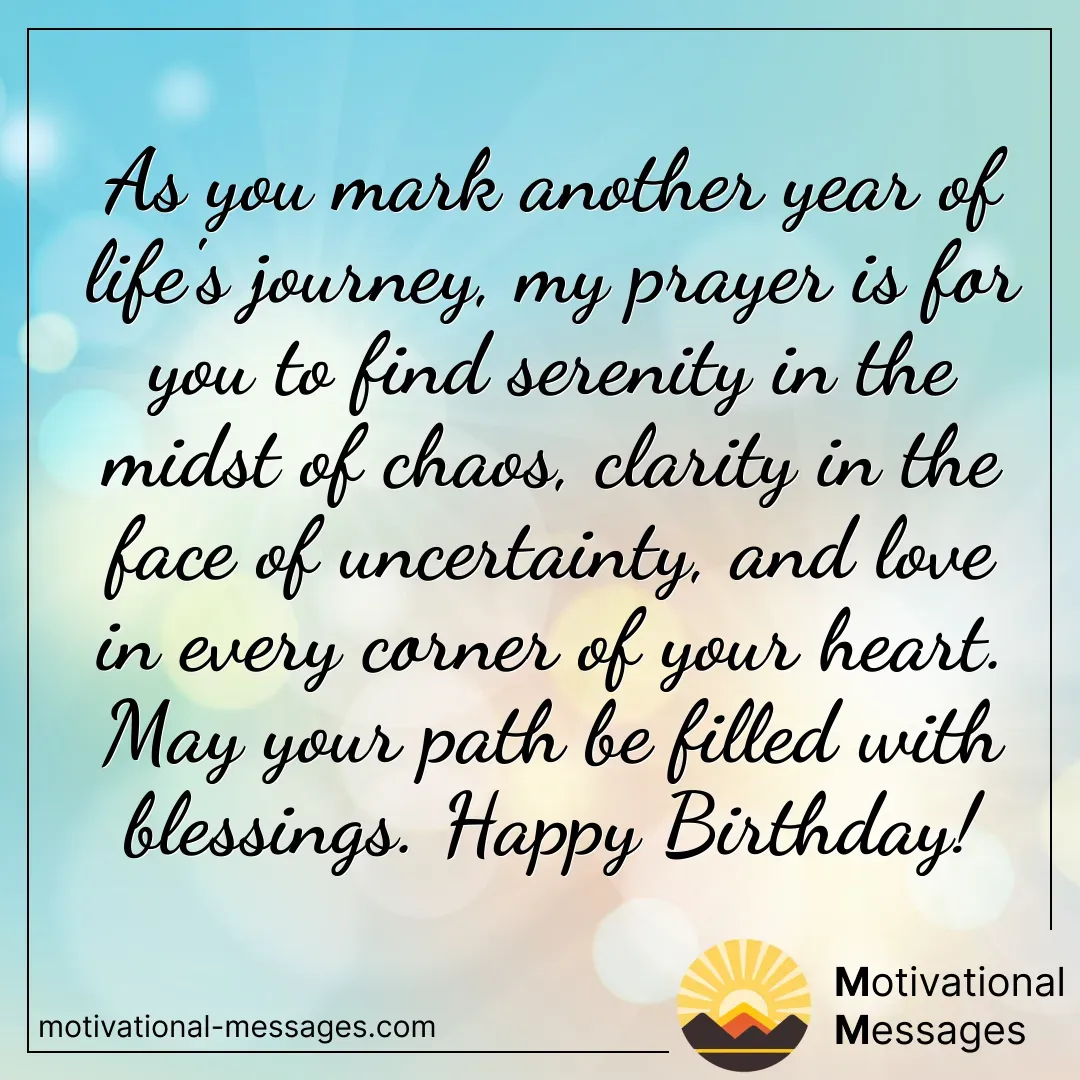 Serenity, Clarity, Love, and Blessings Birthday Card