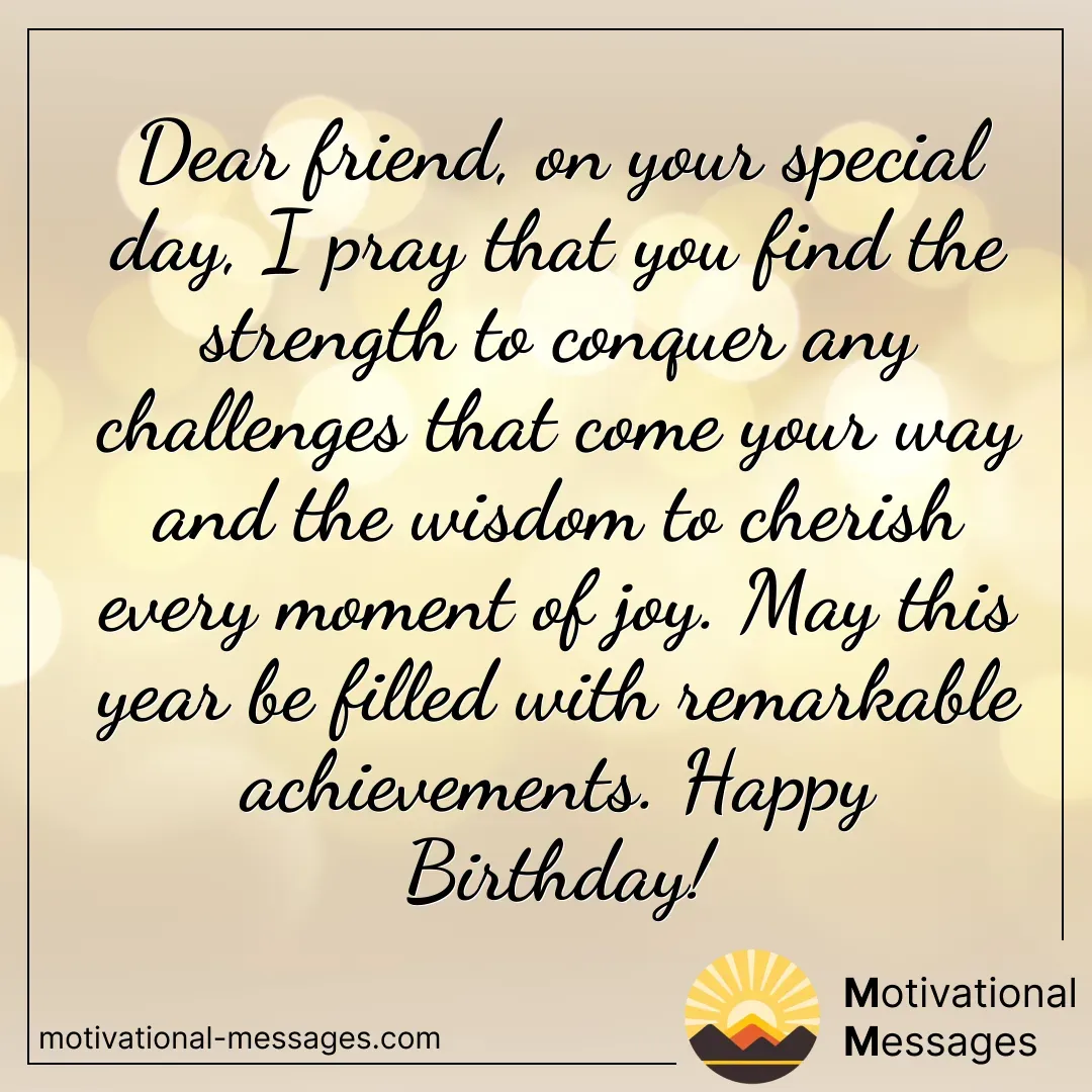 Strength, Challenges, Wisdom, and Achievements Birthday Card