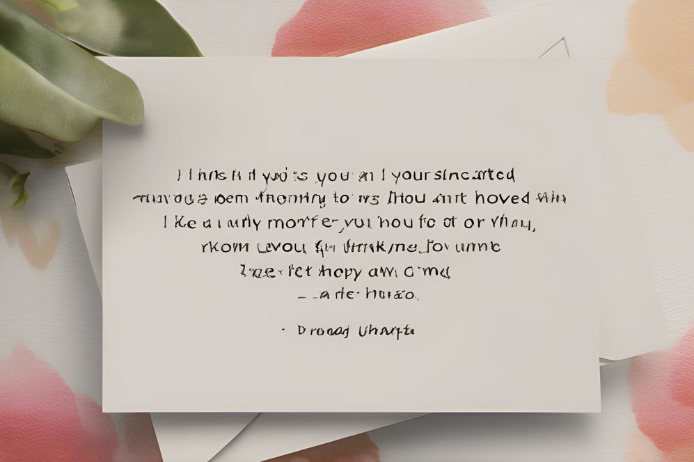 Inspirational quote on a thank-you card
